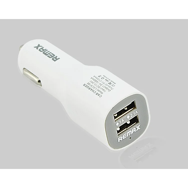 Remax Dual Port USB Car Charger Adapter for iPhone iPad iPod Samsung HTC Sony 2.1A