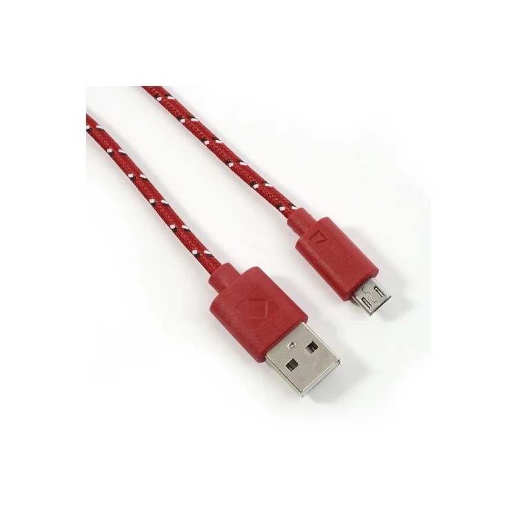 Red 2M Nylon Woven MicroUSB V8 Data Charge Cable for Samsung HTC LG Nokia Sony etc