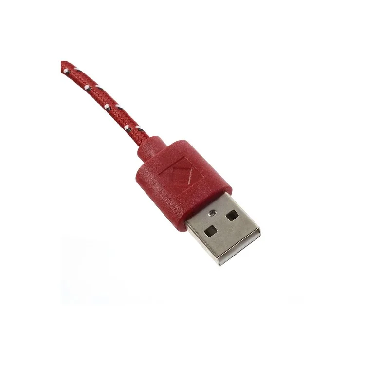 Red 2M Nylon Woven MicroUSB V8 Data Charge Cable for Samsung HTC LG Nokia Sony etc