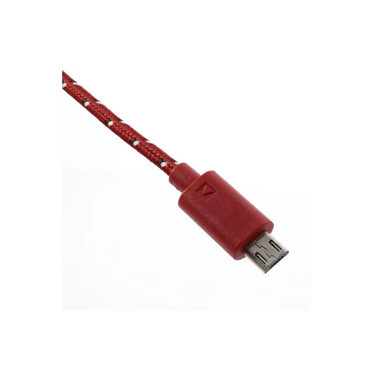 Red 2M Nylon Woven MicroUSB V8 Data Charge Cable for Samsung HTC LG Nokia Sony etc