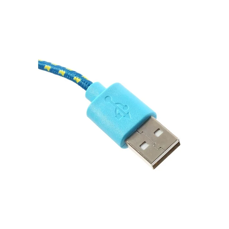 Blue 2M Nylon Woven MicroUSB V8 Data Charge Cable for Samsung HTC LG Nokia Sony etc