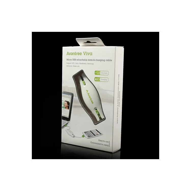 Avantree Viva Sync Charge USB Retractable Cable for Samsung HTC Sony BlackBerry Etc