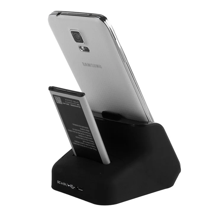 2 in 1 USB 3.0 Cradle Holder Charger Dock + Battery Slot for Samsung Galaxy S5 G900 - Black