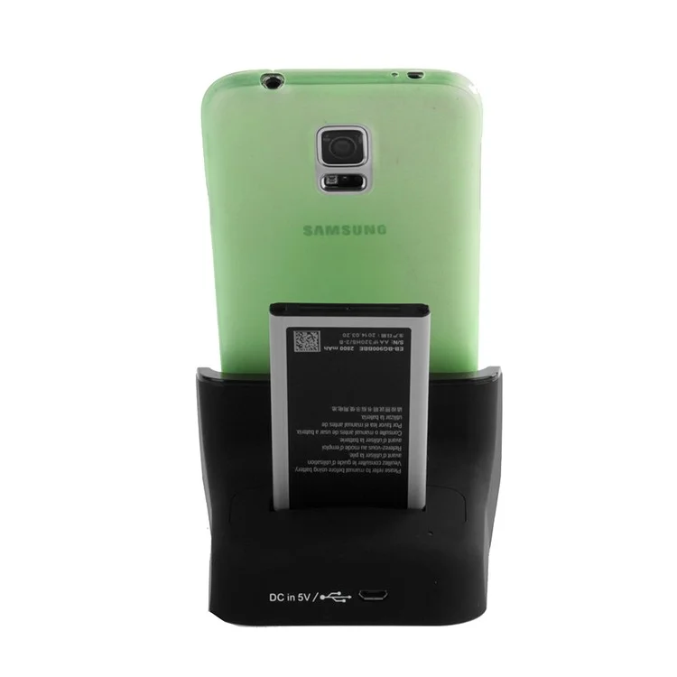 2 in 1 USB 3.0 Cradle Holder Charger Dock + Battery Slot for Samsung Galaxy S5 G900 - Black