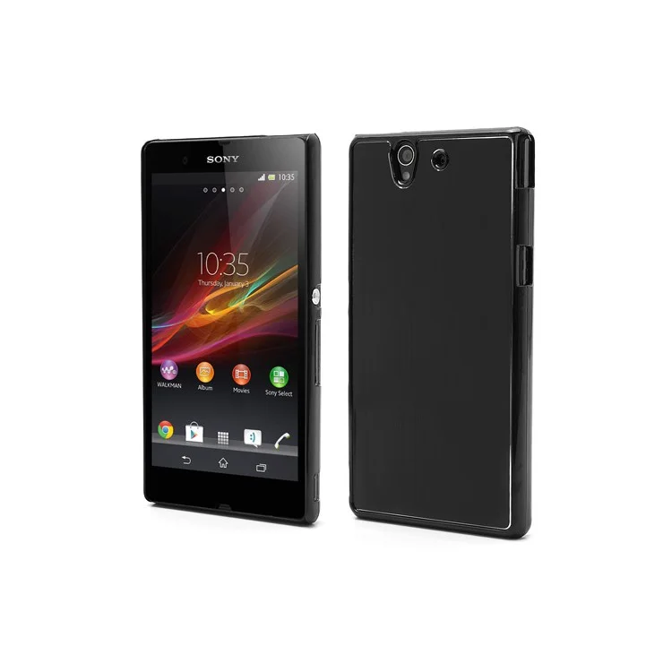 Black Brushed Aluminum Skin Plastic Hard Case Sheild for Sony Xperia Z C6603 C6602 L36h