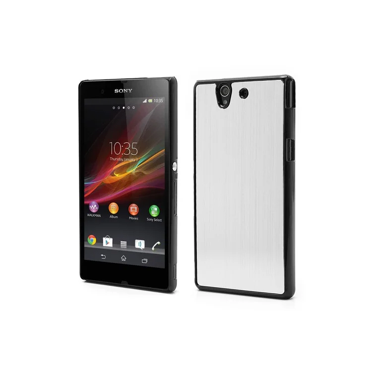 Silver Brushed Aluminum Skin Plastic Hard Case for Sony Xperia Z C6603 C6602 L36h