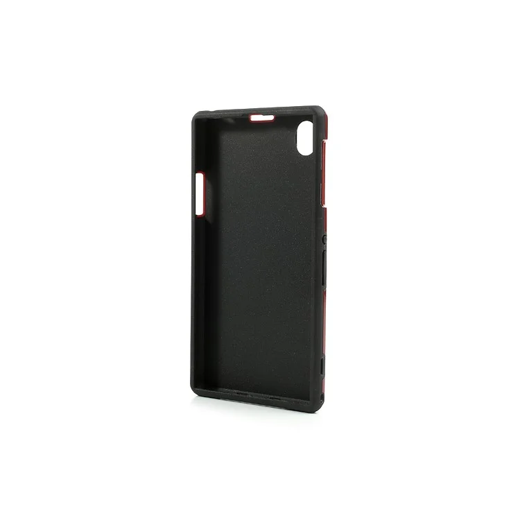 3D Cube Plastic & TPU Hybrid Case for Sony Xperia Z1 L39h C6903 C6902 C6906 - Black / Red