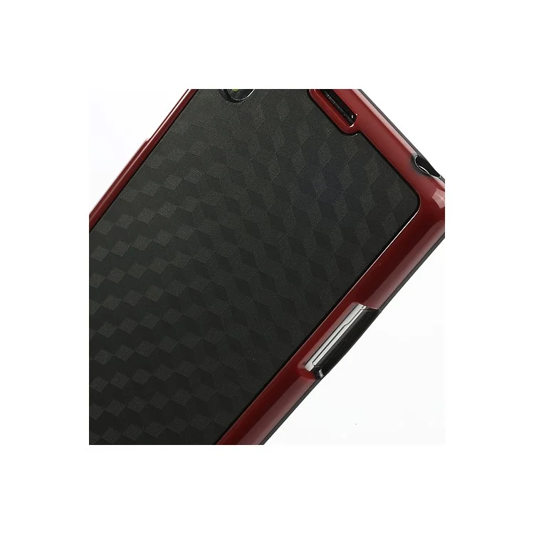 3D Cube Plastic & TPU Hybrid Case for Sony Xperia Z1 L39h C6903 C6902 C6906 - Black / Red