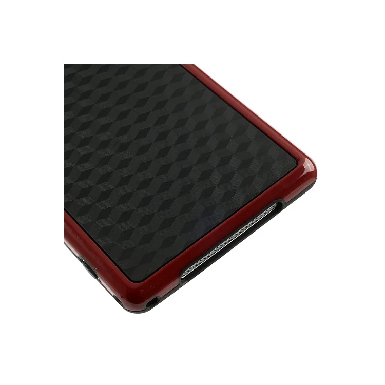 3D Cube Plastic & TPU Hybrid Case for Sony Xperia Z1 L39h C6903 C6902 C6906 - Black / Red