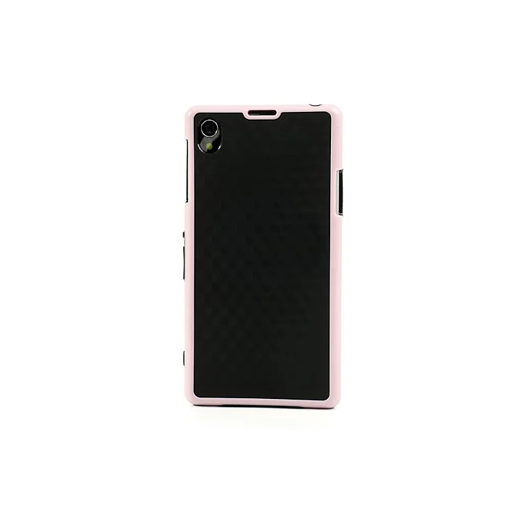 3D Cube PC & TPU Hybrid Cover for Sony Xperia Z1 L39h C6903 C6902 C6906 - Black / Pink