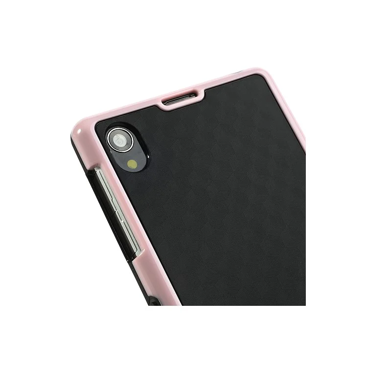 3D Cube PC & TPU Hybrid Cover for Sony Xperia Z1 L39h C6903 C6902 C6906 - Black / Pink