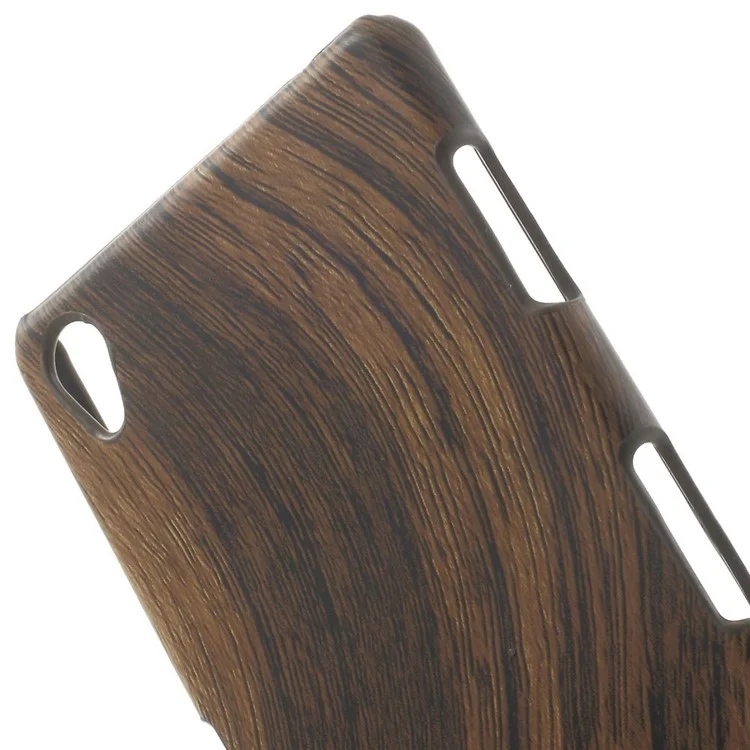 Wood Grain Skin Leather Hard Protective Case for Sony Xperia Z3 D6603 D6653