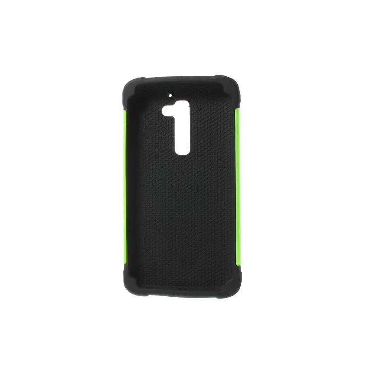 Green for LG Optimus G2 D801 D802 Football Grain PC & Silicone Combo Shell