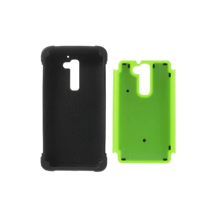 Green for LG Optimus G2 D801 D802 Football Grain PC & Silicone Combo Shell