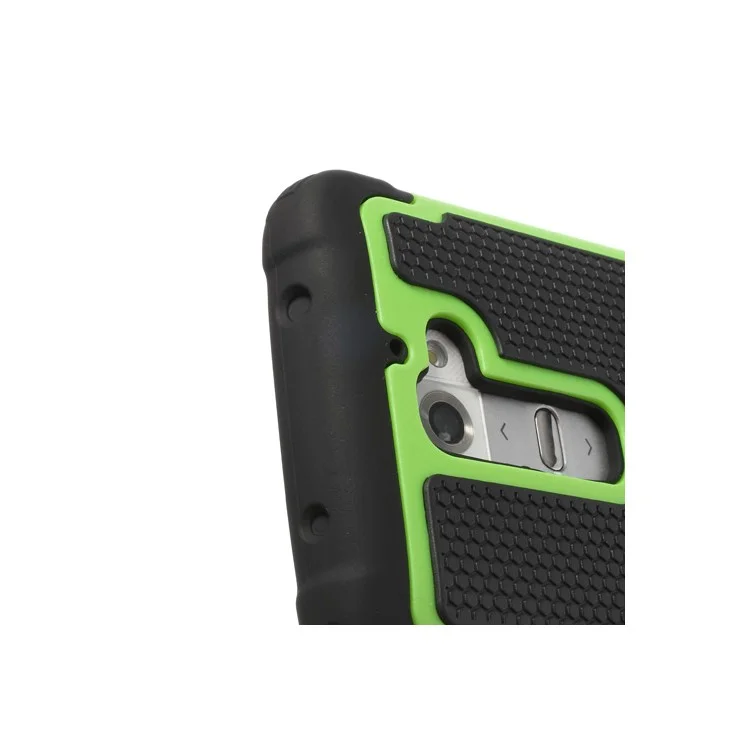 Green for LG Optimus G2 D801 D802 Football Grain PC & Silicone Combo Shell