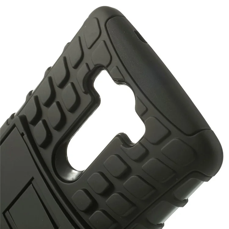 Black Detachable Silicone & Plastic Hybrid Stand Cover w/ Kickstand for LG G3 D850 D855 LS990