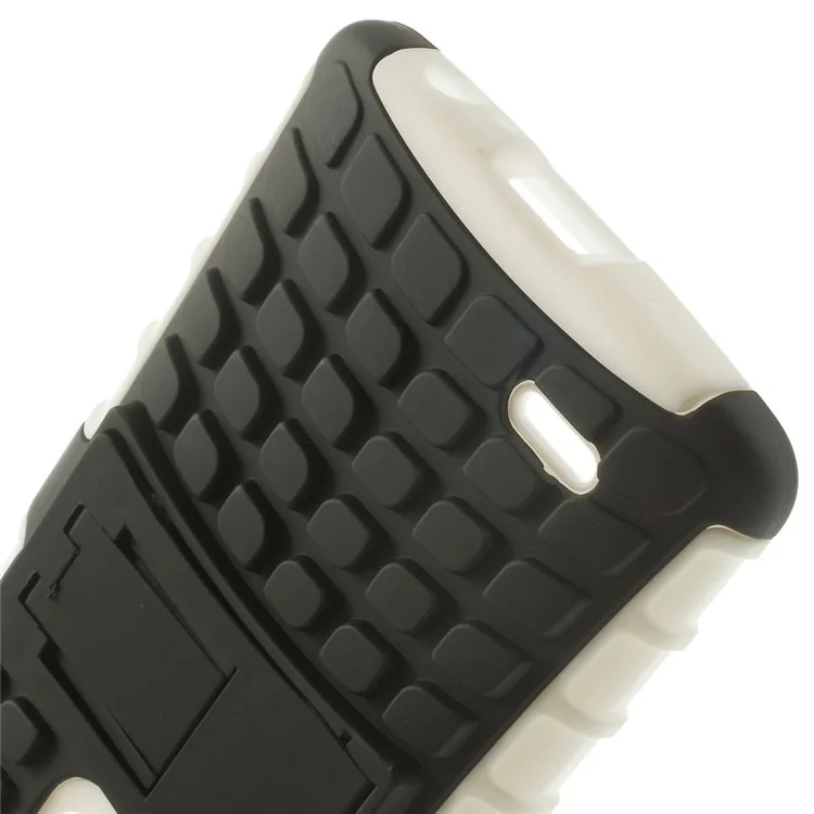 Black / White Detachable Silicone & Plastic Hybrid Stand Case w/ Kickstand for LG G3 D850 D855 LS990