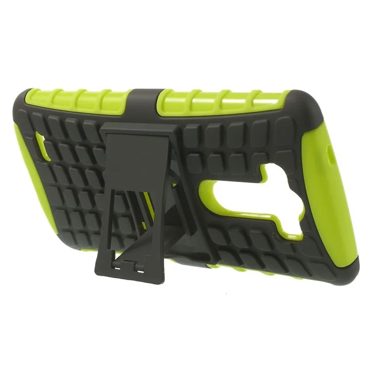 Black / Green Detachable TPU & Plastic Hybrid Case w/ Kickstand for LG G3 D850 D855 LS990