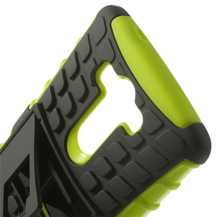 Black / Green Detachable TPU & Plastic Hybrid Case w/ Kickstand for LG G3 D850 D855 LS990
