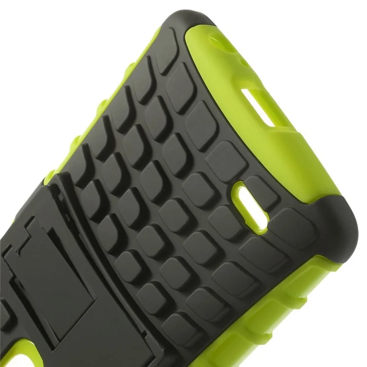 Black / Green Detachable TPU & Plastic Hybrid Case w/ Kickstand for LG G3 D850 D855 LS990