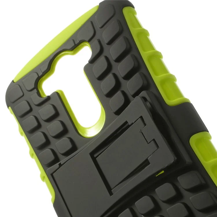 Black / Green Detachable TPU & Plastic Hybrid Case w/ Kickstand for LG G3 D850 D855 LS990