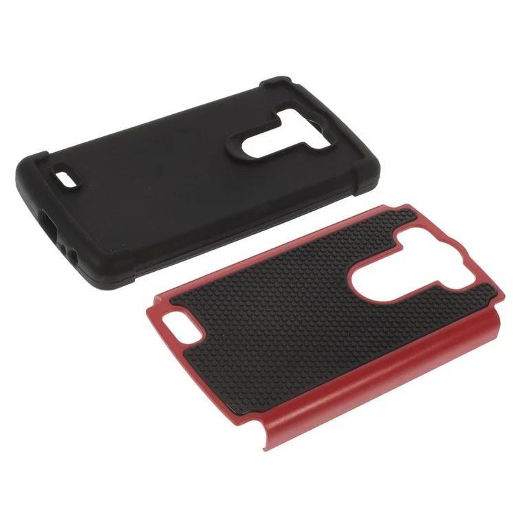 Football Grain PC + Silicone Combo Cover for LG G3 D850 D855 LS990 - Red