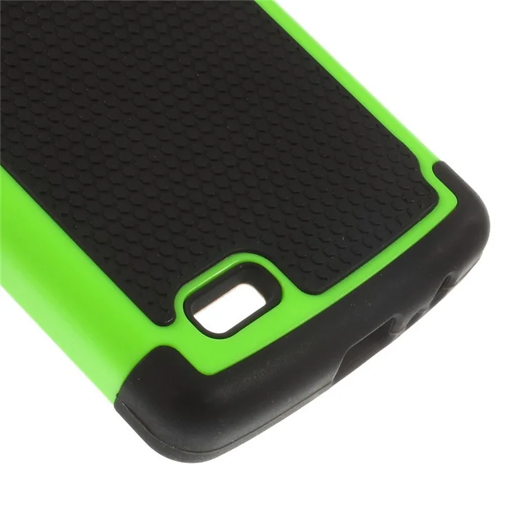 For LG G3 D850 D855 LS990 Football Grain PC + Silicone Combo Shell - Green