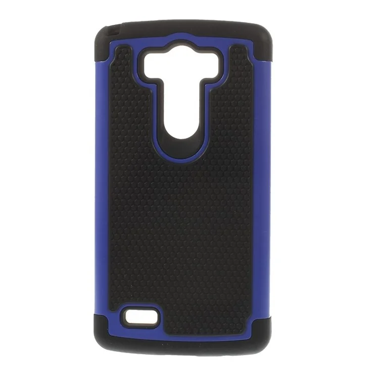 For LG G3 D850 D855 LS990 Football Grain PC + Silicone Combo Shell - Blue