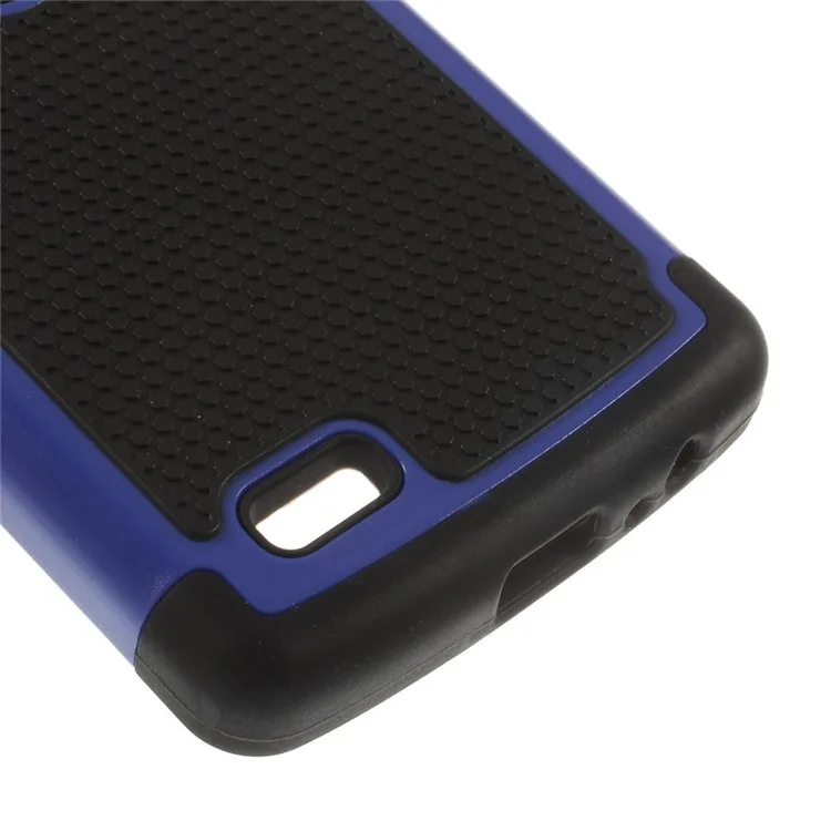 For LG G3 D850 D855 LS990 Football Grain PC + Silicone Combo Shell - Blue