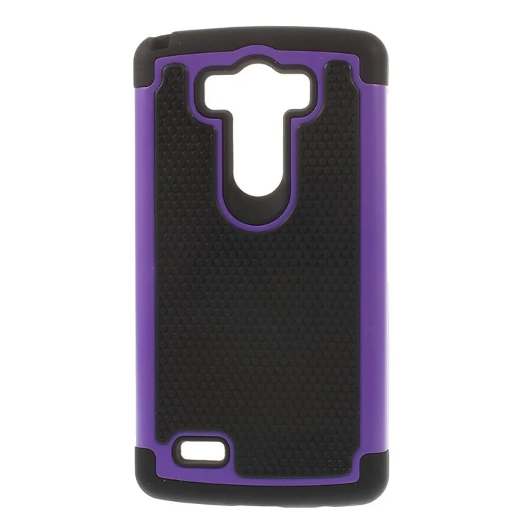 For LG G3 D850 D855 LS990 Football Grain PC + Silicone Combo Shell - Purple