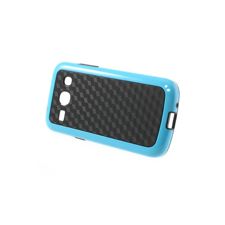 3D Cube Plastic & TPU Hybrid Shell for Samsung Galaxy Core Plus G3500 / Trend 3 G3502 - Black / Blue