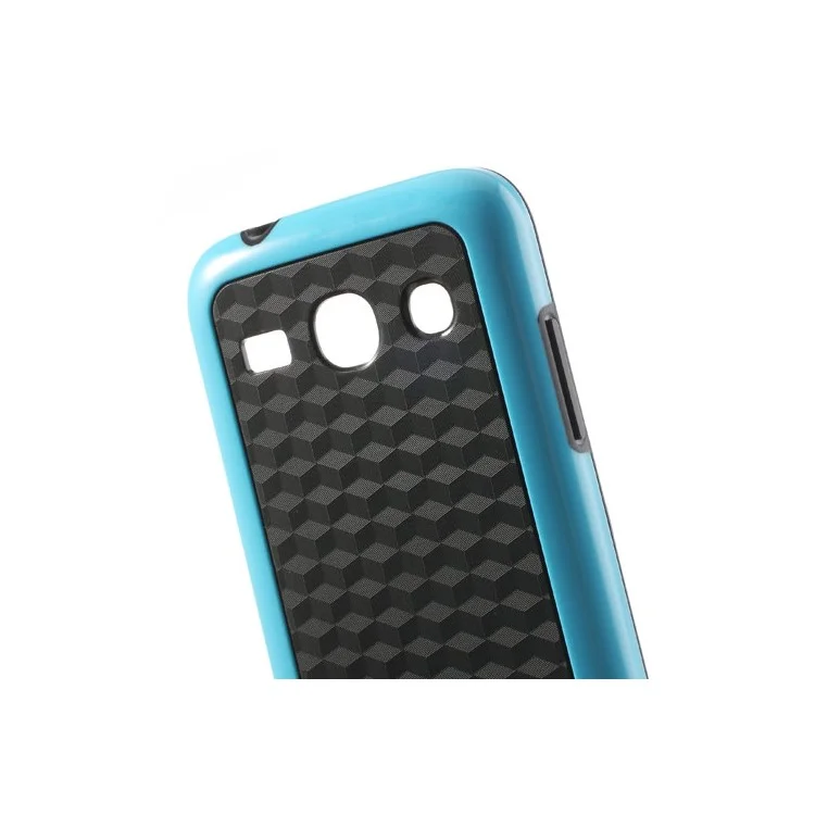 3D Cube Plastic & TPU Hybrid Shell for Samsung Galaxy Core Plus G3500 / Trend 3 G3502 - Black / Blue
