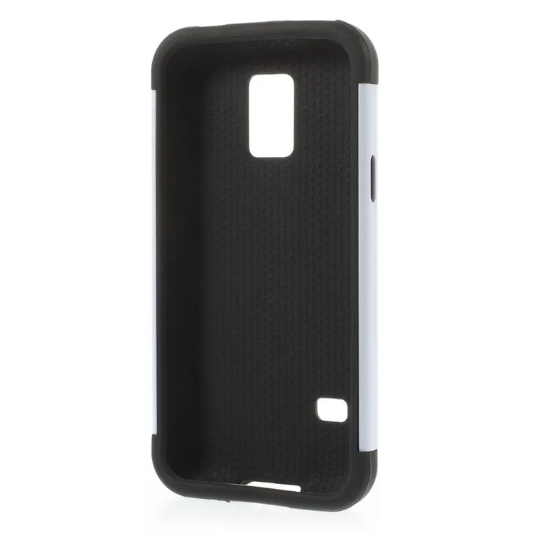 Football Grain Detachable PC + Silicone Combo Cover for Samsung Galaxy S5 Mini G800 - White