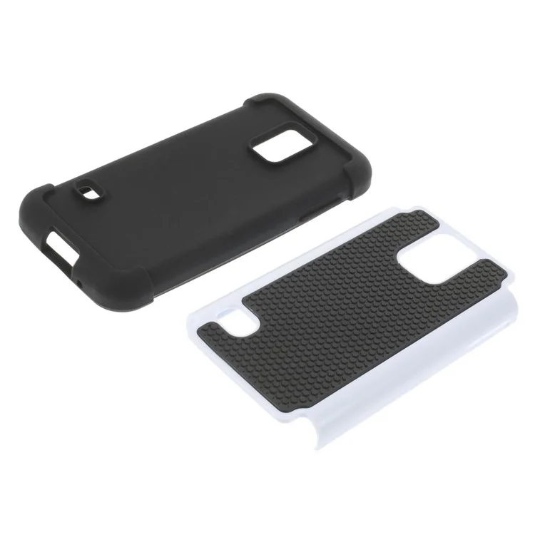 Football Grain Detachable PC + Silicone Combo Cover for Samsung Galaxy S5 Mini G800 - White