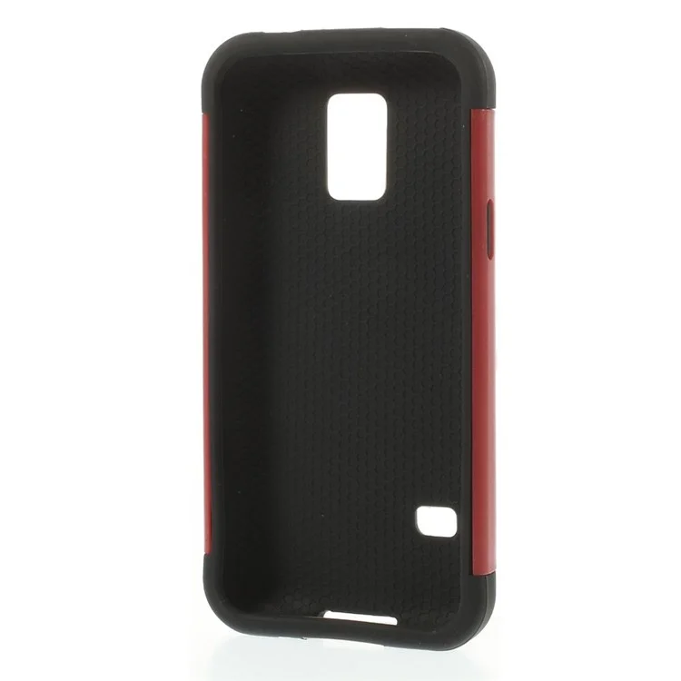 Red for Samsung Galaxy S5 Mini G800 Football Grain PC + Silicone Combo Case