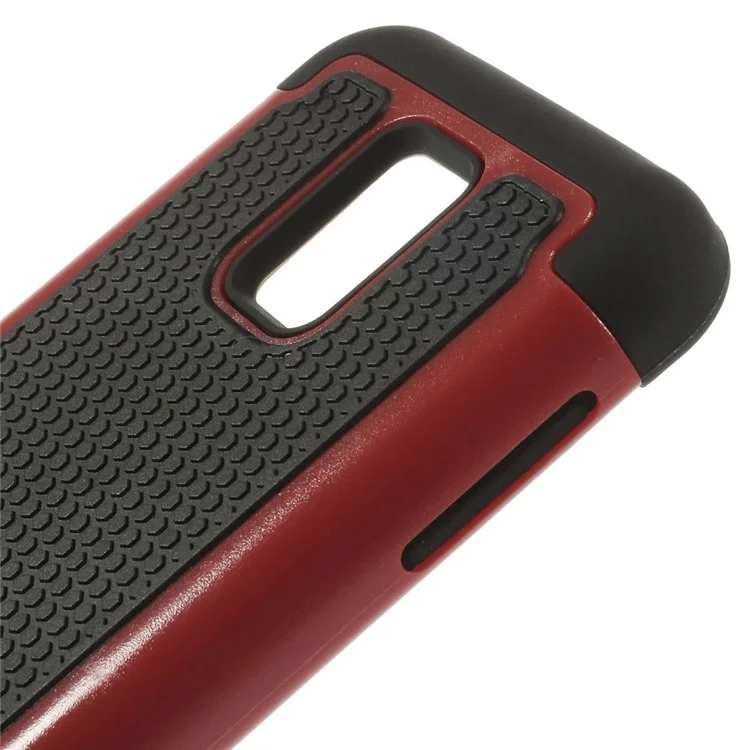 Red for Samsung Galaxy S5 Mini G800 Football Grain PC + Silicone Combo Case