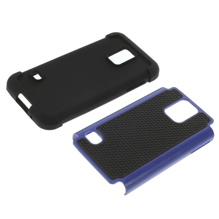 Blue for Samsung Galaxy S5 Mini G800 Football Grain PC + Silicone Hybrid Case Shell