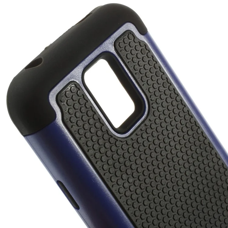 Blue for Samsung Galaxy S5 Mini G800 Football Grain PC + Silicone Hybrid Case Shell