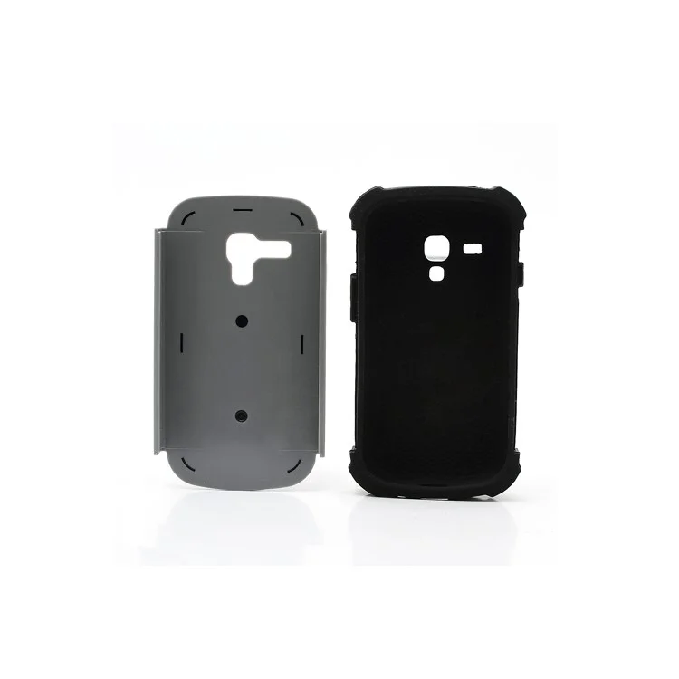 High Impact Combo Plastic & Silicone Case Cover for Samsung Galaxy S3 Mini I8190 - Black / Grey