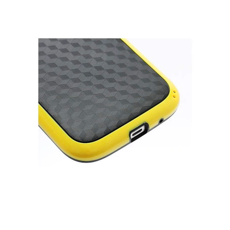 3D Cube Plastic & TPU Case Cover for Samsung Galaxy Grand I9080 I9082 - Black / Yellow