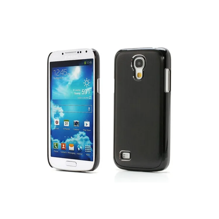 Black Brushed Aluminum Skin Plastic Hard Case for Samsung Galaxy S4 mini I9190 I9192 I9195