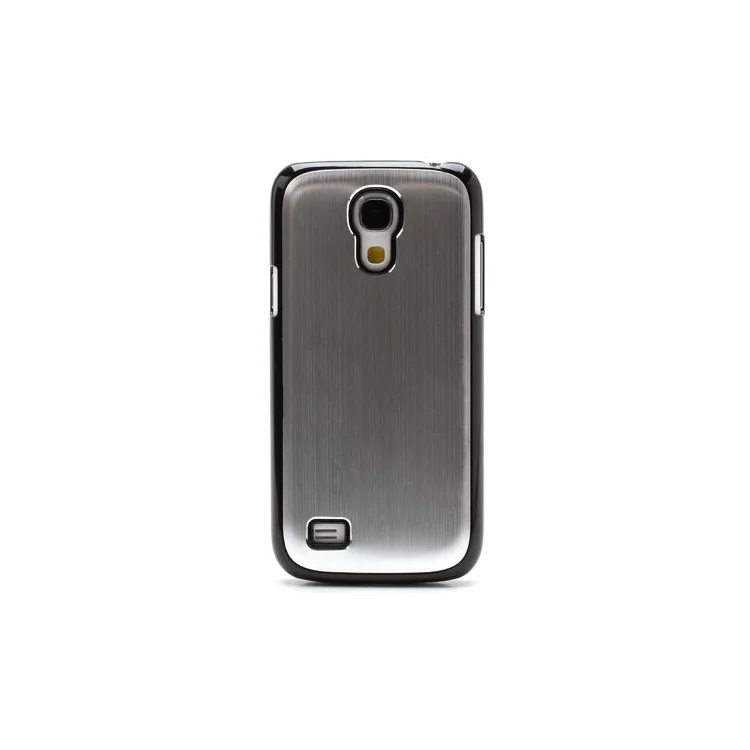 Silver Brushed Aluminum Skin Plastic Hard Cover for Samsung Galaxy S4 mini I9190 I9192 I9195