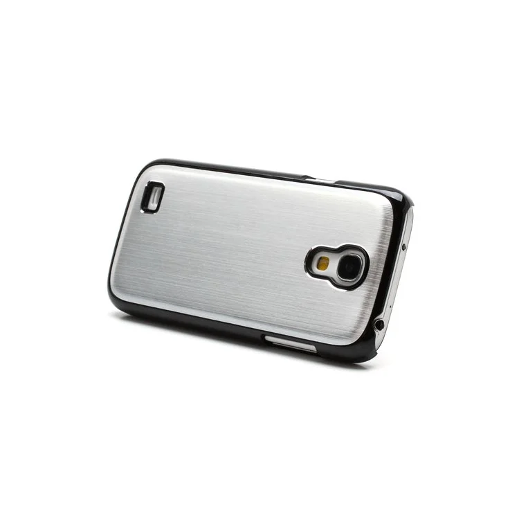 Silver Brushed Aluminum Skin Plastic Hard Cover for Samsung Galaxy S4 mini I9190 I9192 I9195