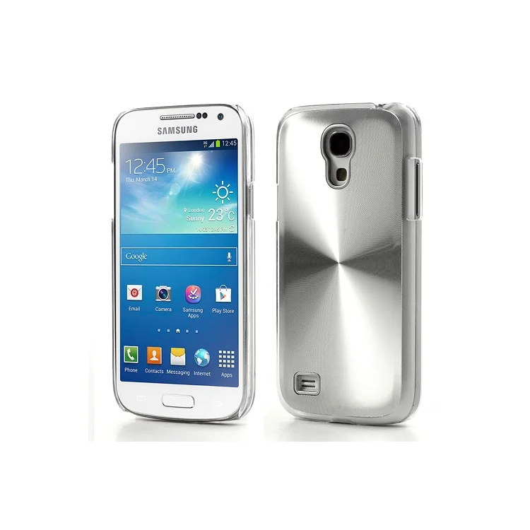 Silver Metallic CD Veins Hard Case Cover for Samsung Galaxy S4 mini i9195 i9190