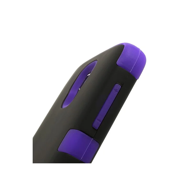 Rubberized Plastic & Silicone Hybrid Combo Case for Samsung Galaxy S4 Active I9295 I537 - Black / Purple