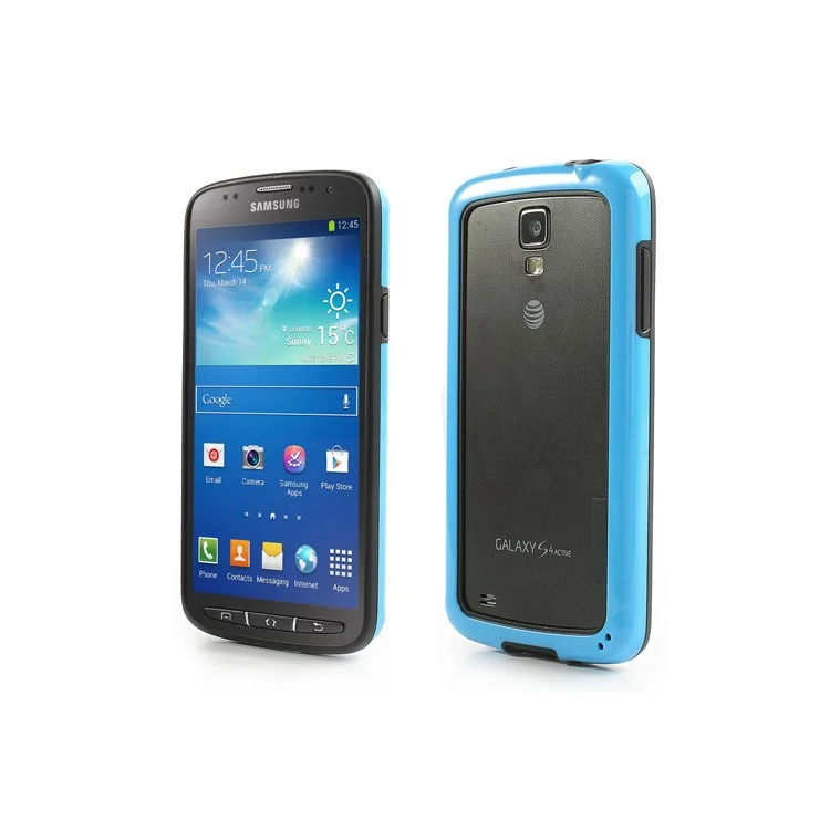 PC & TPU Hybrid Frame for Samsung Galaxy S4 Active I9295 I537 - Black / Blue