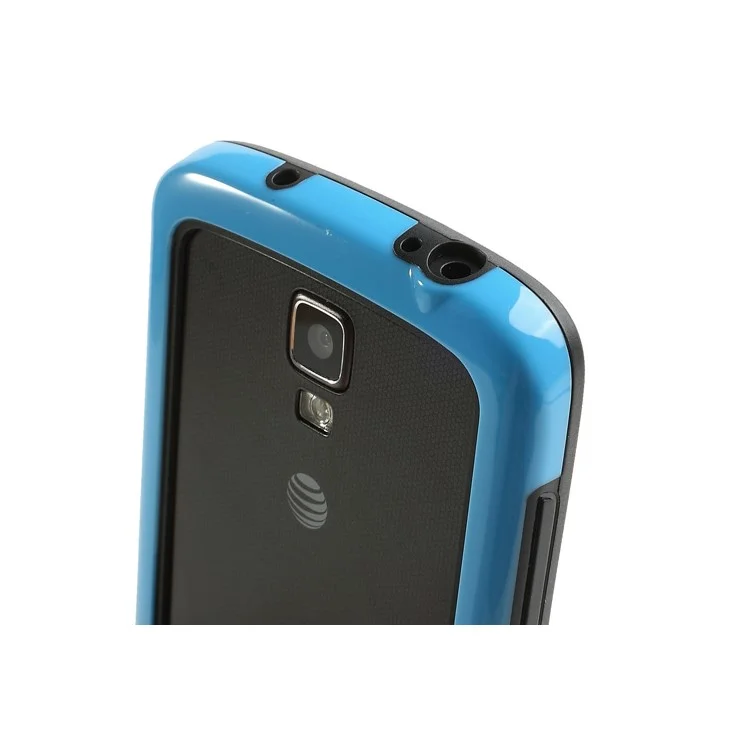 PC & TPU Hybrid Frame for Samsung Galaxy S4 Active I9295 I537 - Black / Blue