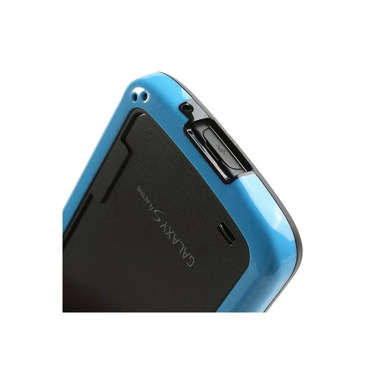 PC & TPU Hybrid Frame for Samsung Galaxy S4 Active I9295 I537 - Black / Blue