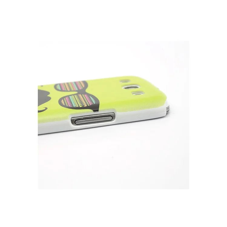 Green Le Moustache Plastic Case Cover for Samsung Galaxy S 3 SIII I9300