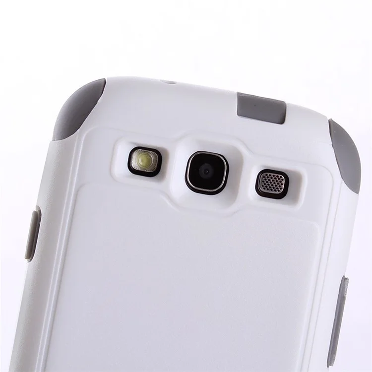 Shockproof Dustproof PC & TPU Hybrid Protector Shell for Samsung Galaxy S3 i9300 - White